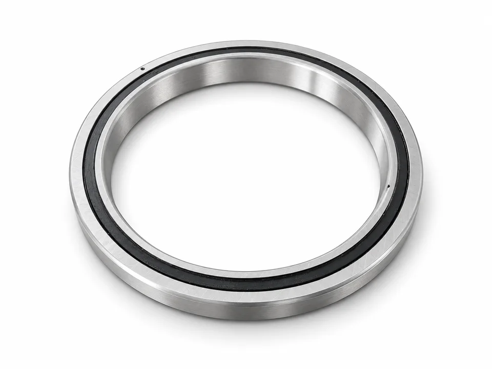 Thin-section crossed roller bearing, angled view