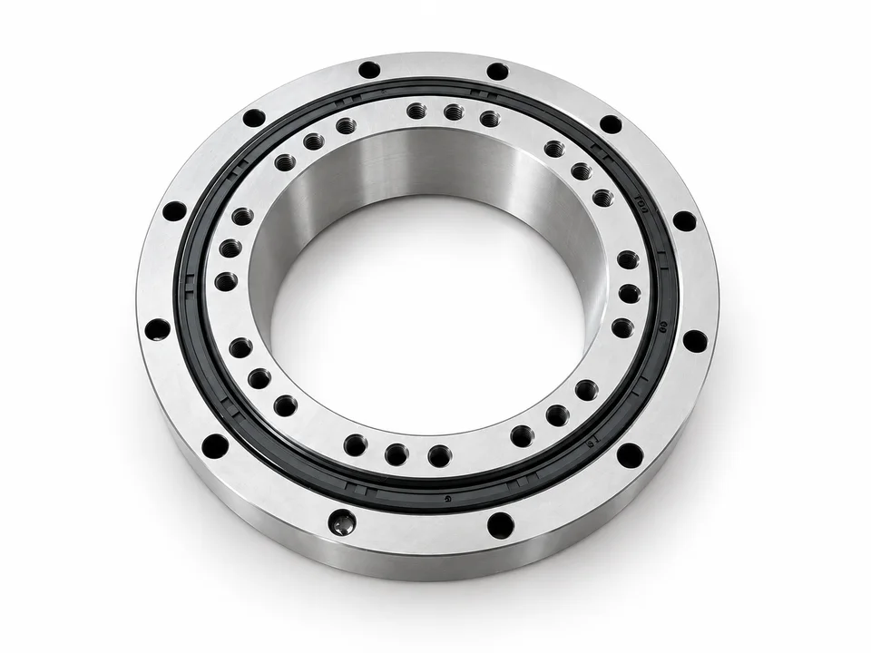 Harmonic reducer output crossed roller bearing with hole circles in both rings