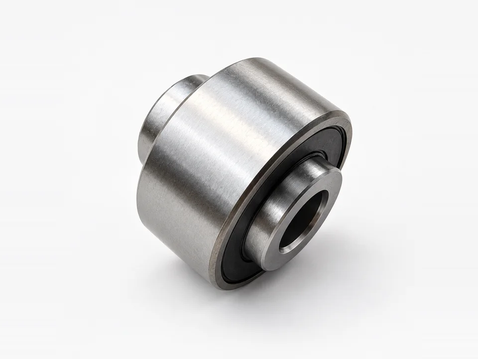 6000-516 pulley bearing with extended inner ring, angled view